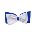 Pom Bow  Hair Bow - Royal Blue/White